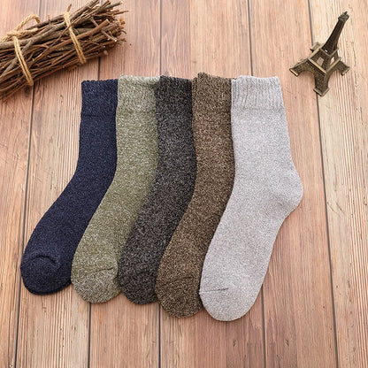 5 Pairs Winter Warm Men’s Socks Wool Male Women Socks Super Thick