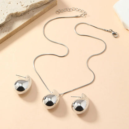 3PC Women's Fashion Simple Luxury Three Dimensional Water Drop Earring Set