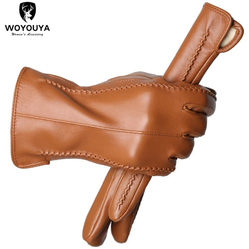 Touch Screen leather gloves,high-end leather gloves women,Genuine