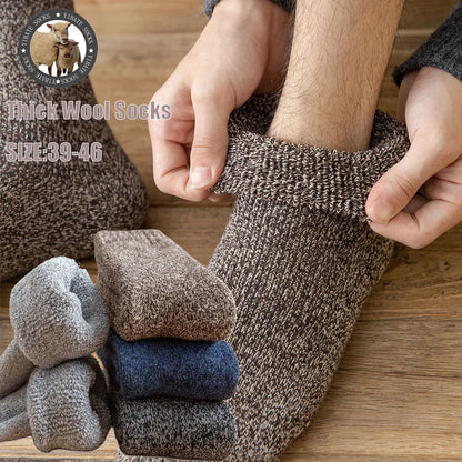 Winter Men's Merino Wool Socks Super Thick Warm High Quality Harajuku