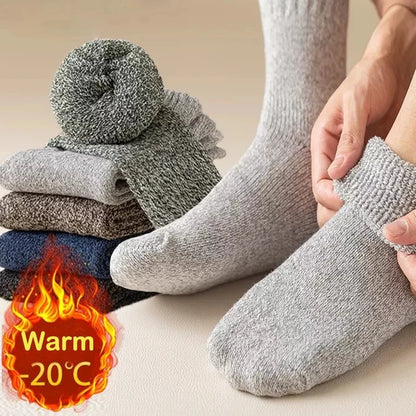 5 Pairs Winter Warm Men’s Socks Wool Male Women Socks Super Thick