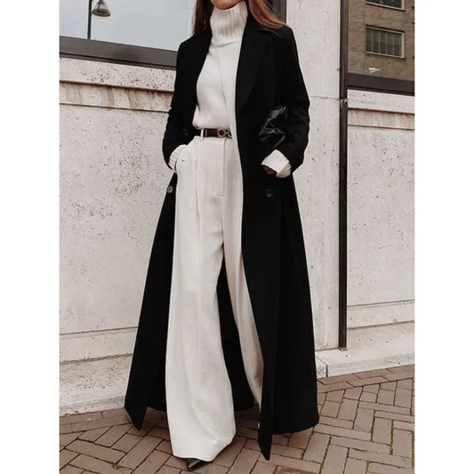 Autumn Winter Fashion Women Chic Loose Long Oversize Warm Coat