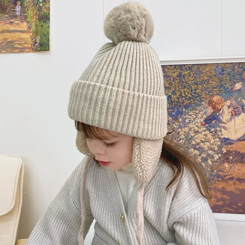 2-8t-baby-hat-big-pompom-beanie-with-earflap-wool-plush-children-625029356