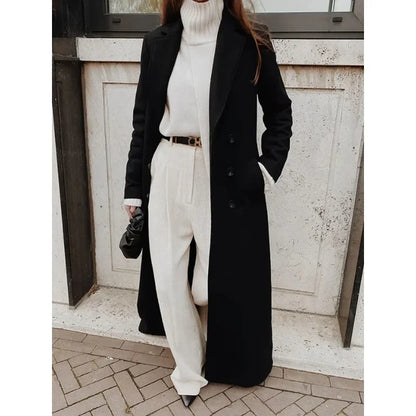 Autumn Winter Fashion Women Chic Loose Long Oversize Warm Coat