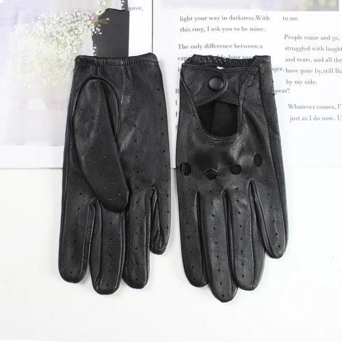 Women's sheepskin driver gloves Thin breathable unlined colored