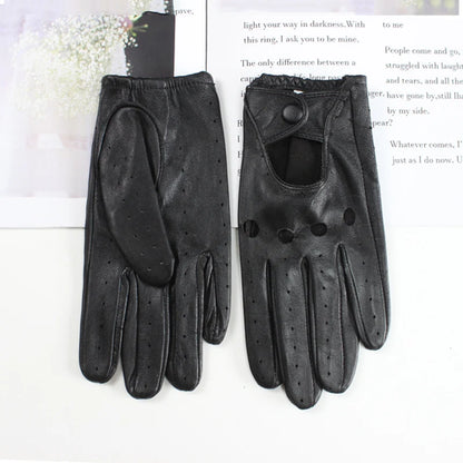 Women's sheepskin driver gloves Thin breathable unlined colored