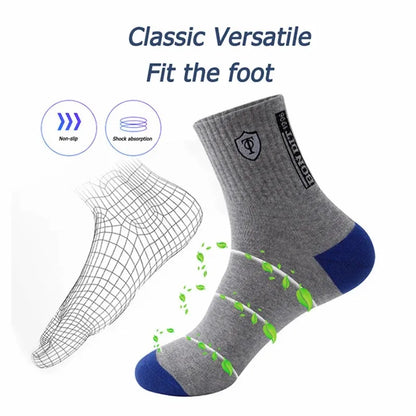 5 Pairs Mens Sports Socks All-Season Leisure Sweat Socks