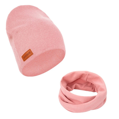 2Pcs Faux Cashmere Baby Hats Scarf Set Newborn Kids