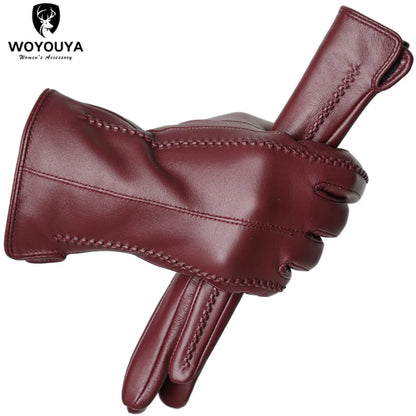 Touch Screen leather gloves,high-end leather gloves women,Genuine