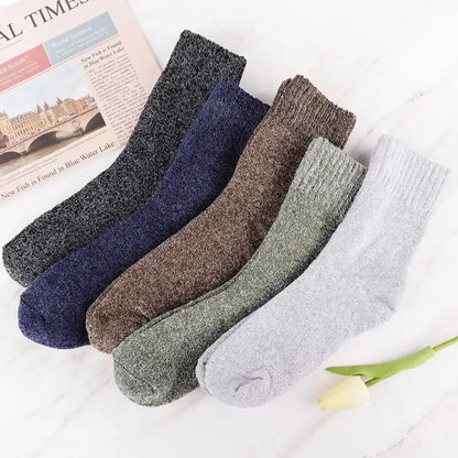 5 Pairs Autumn Winter Men Thicken Wool Socks Women Keep Warm