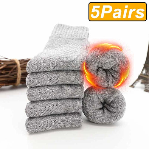 5 Pairs Winter Warm Men’s Socks Wool Male Women Socks Super Thick