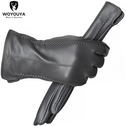 Touch Screen leather gloves,high-end leather gloves women,Genuine