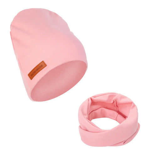 2Pcs Faux Cashmere Baby Hats Scarf Set Newborn Kids