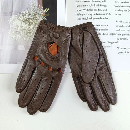 Women's sheepskin driver gloves Thin breathable unlined colored