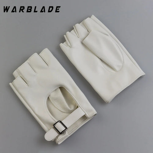 Women PU Leather Waterproof  Fingerless Gloves Female Half Gloves