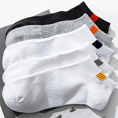 5 Pairs Men Short Socks Fashionable Versatile Stripes Absorb Sweat