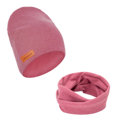 2Pcs Faux Cashmere Baby Hats Scarf Set Newborn Kids