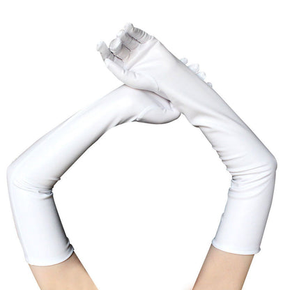 Sexy patent leather gloves long - HatnGloves.com