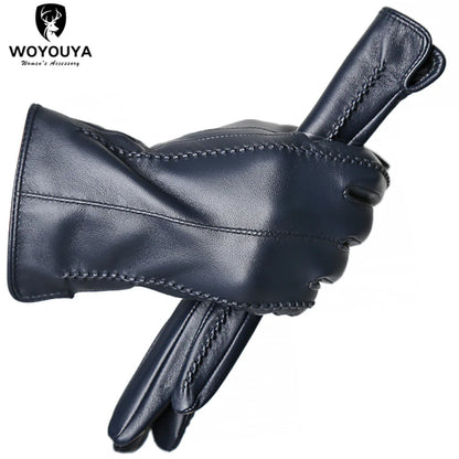 Touch Screen leather gloves,high-end leather gloves women,Genuine