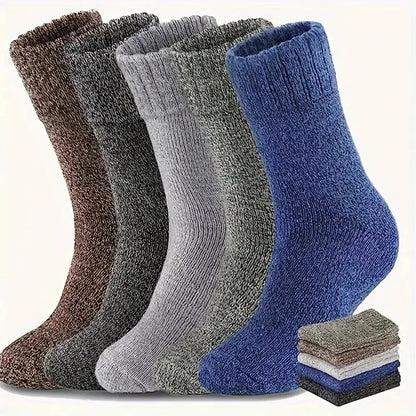 5 Pairs Autumn Winter Men Thicken Wool Socks Women Keep Warm