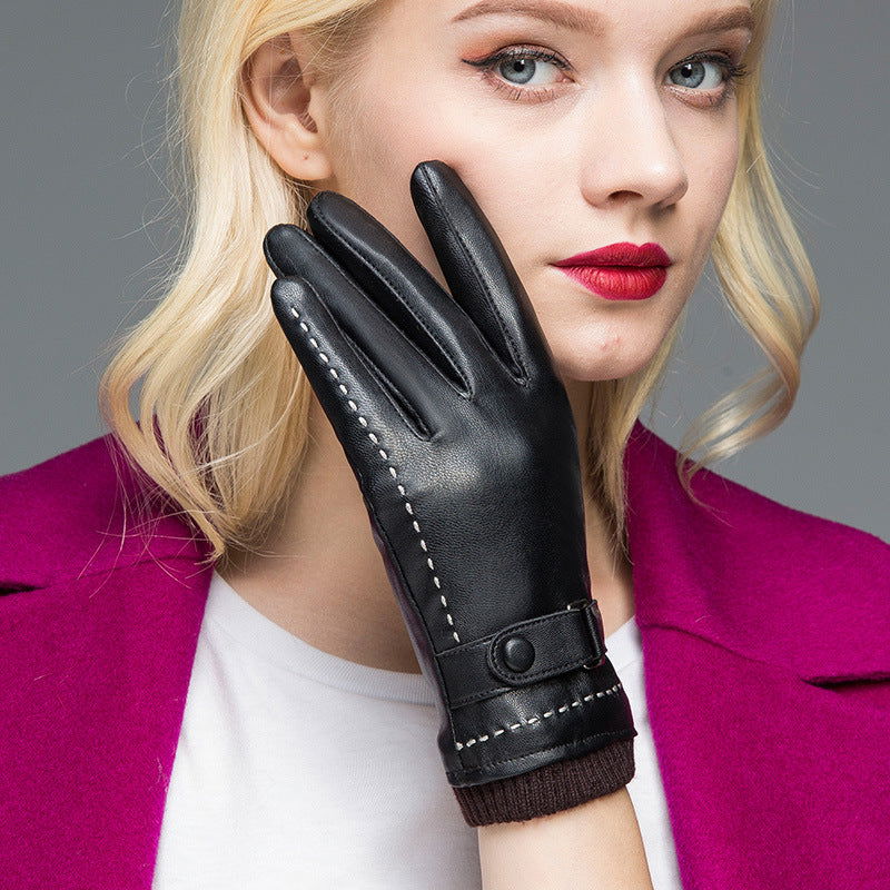 Sheepskin Leather Touch Screen Gloves - HatnGloves.com