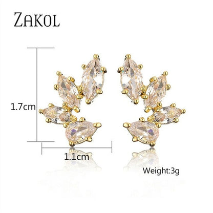 Zakol Marquise Cut Cluster Flower Zirconia Crystal Long Dangle Drop