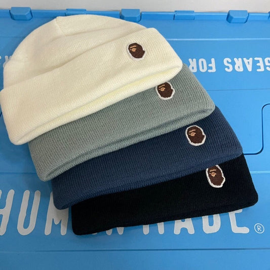 Wool Classic Embroidery Label Beanie Hat Winter Knitted Hat