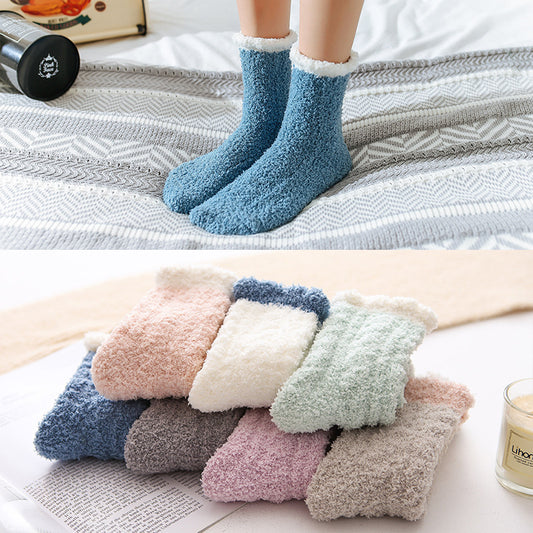 Women Thermal Fluffy Socks Autumn Winter Warm Socks 3 pair Set