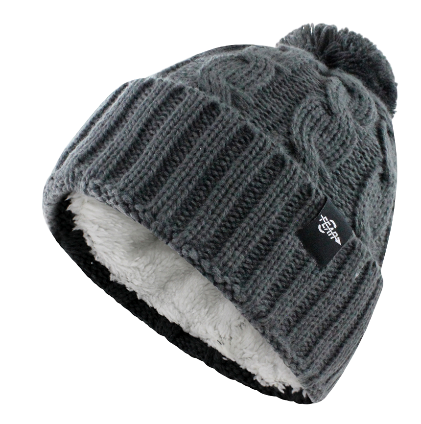 Warmest Plush Insulated Cuff Knit Pom Women Winter Beanie Hat Warm