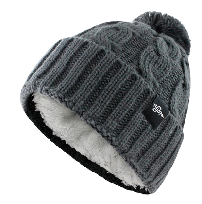 Warmest Plush Insulated Cuff Knit Pom Women Winter Beanie Hat Warm