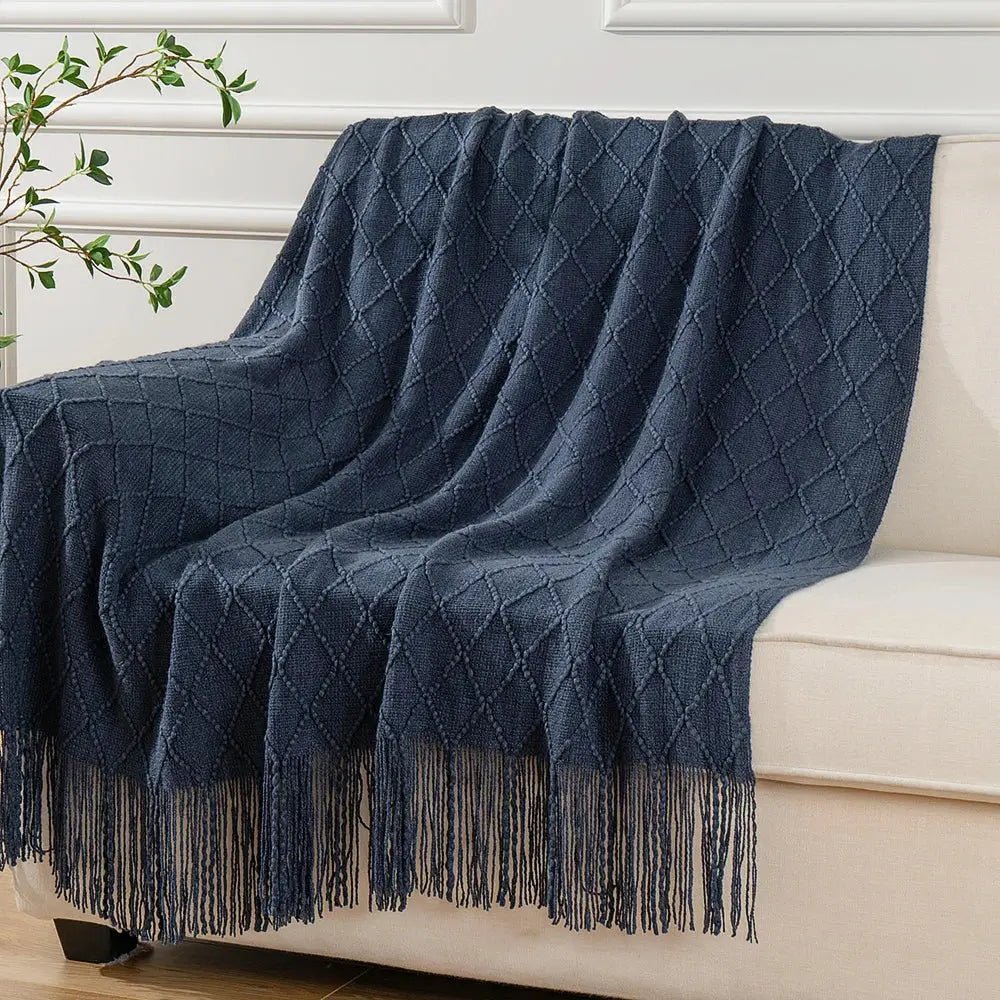 Decorative Fringe Throw Blanket