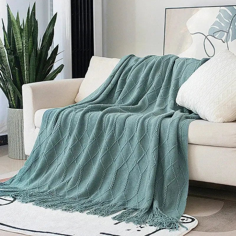 Decorative Fringe Throw Blanket