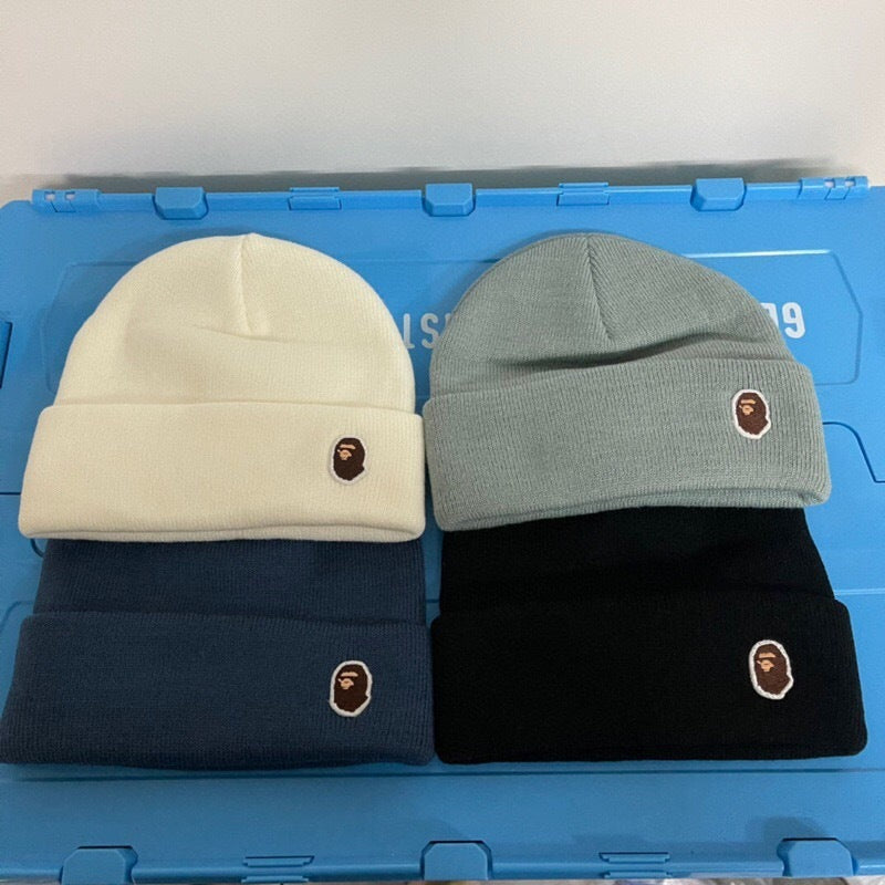 Wool Classic Embroidery Label Beanie Hat Winter Knitted Hat