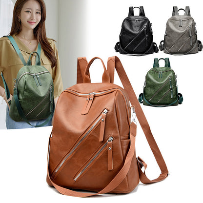 Versatile Fashion Leather Backpack