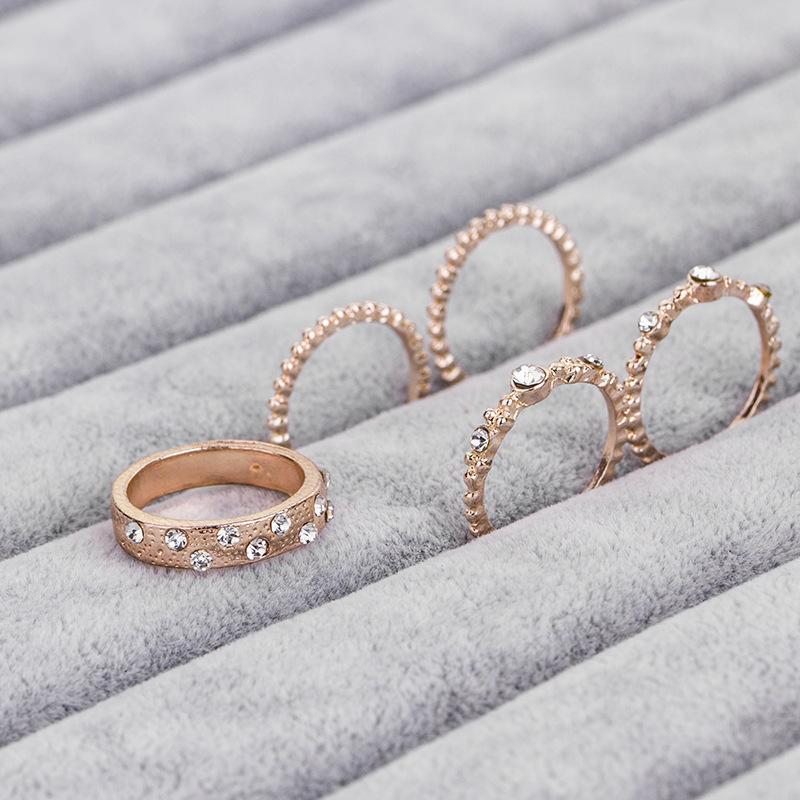 Rose Gold Five Piece Ring Set