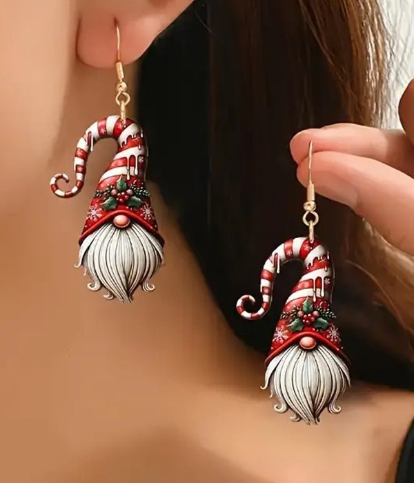 Christmas Gnome Earrings - Acrylic Gnome Earrings